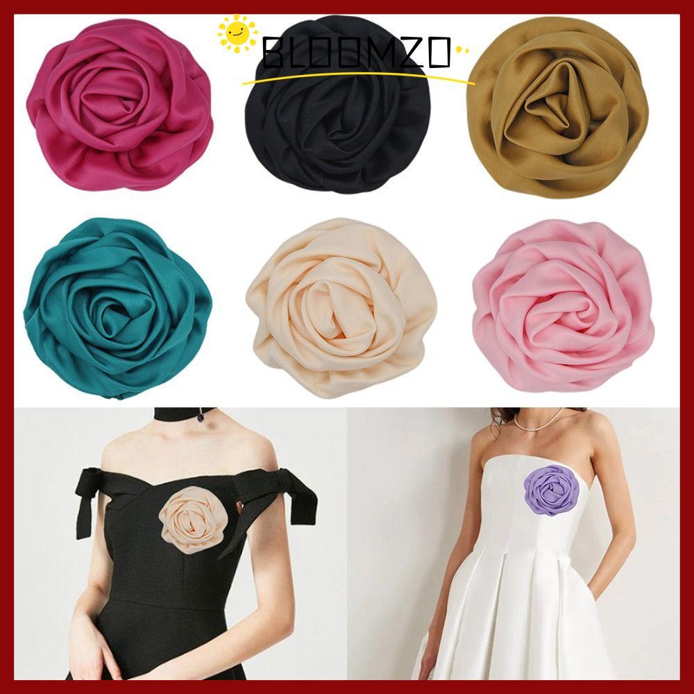 จัดส่งจากประเทศไทยBLOOMZO เข็มกลัดดอกไม้ม้วน เข็มกลัดแฮนด์เมดผ้า DIY 7CM Chest Flower