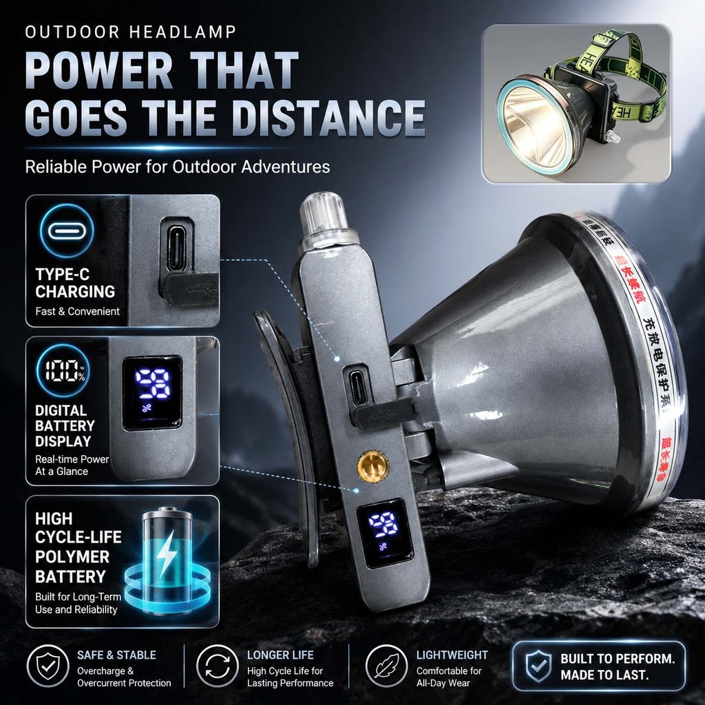 ไฟหน้าเซ็นเซอร์ LED อเนกประสงค์ Knob-controlled Stepless Dimming ไฟหน้าโฟกัสคงที่ยาวนานสําหรับตกปลาเหมาะสําหรับการสํารวจคอลเลกชันยางตกปลากลางแจ้ง