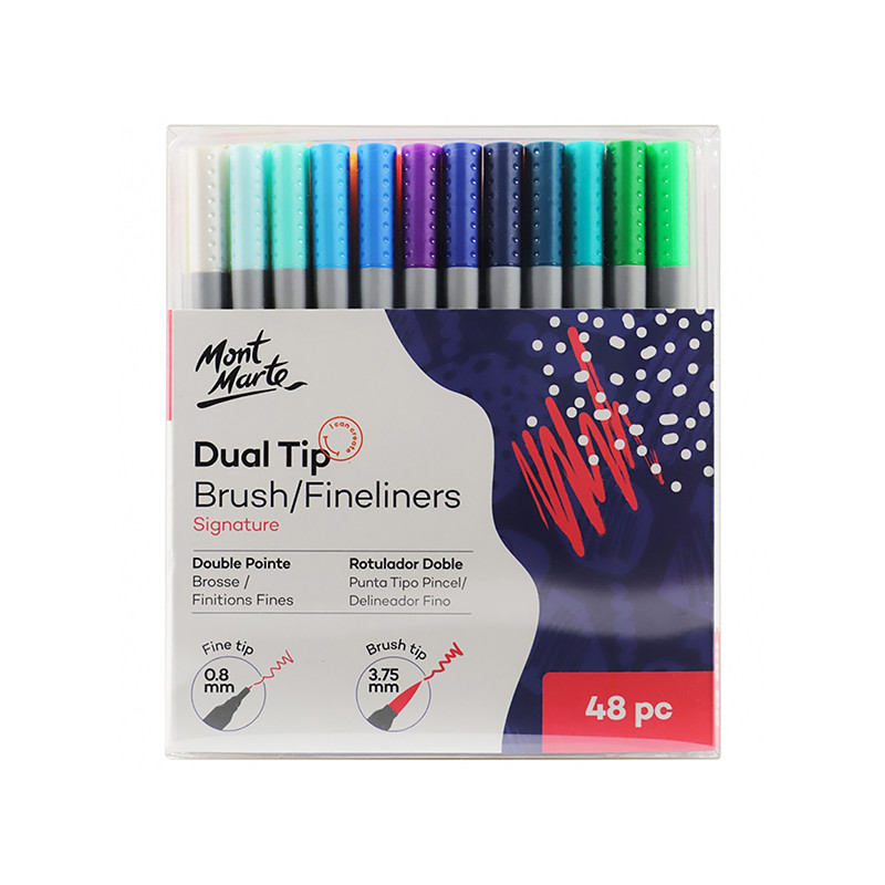 ปากกามาร์คเกอร์ 2 หัว คละสี (แพ็ค48สี มอนมาร์ท DUAL TIP
