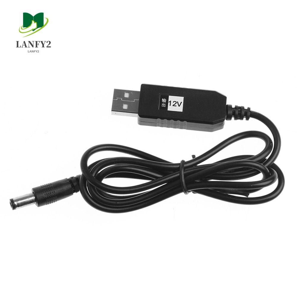 ALANFY Boost Converter 100 ซม.5V 9V 12V พอร์ต USB โมเด็มพัดลม DC 5V ถึง 12V USB ถึง DC สีดํา DC สายไ