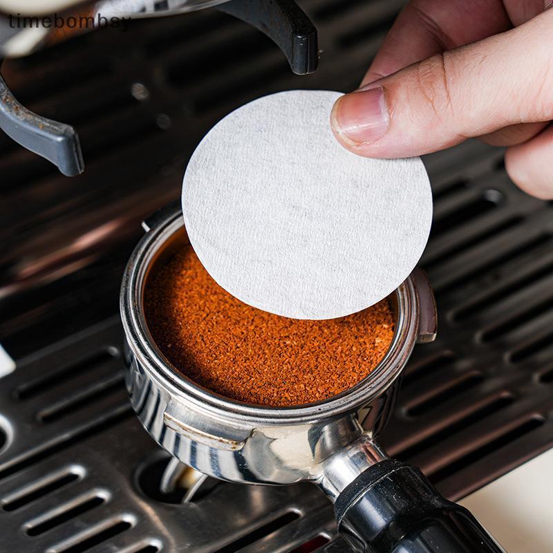 (time) 100 ชิ้นกระดาษกรองเอสเปรสโซ 51 มม.53 มม.58 มม.หน้าจอ Pu สําหรับ Delonghi Breville Portafilter เครื่องมือกระดาษกรองกาแฟ (TH)
