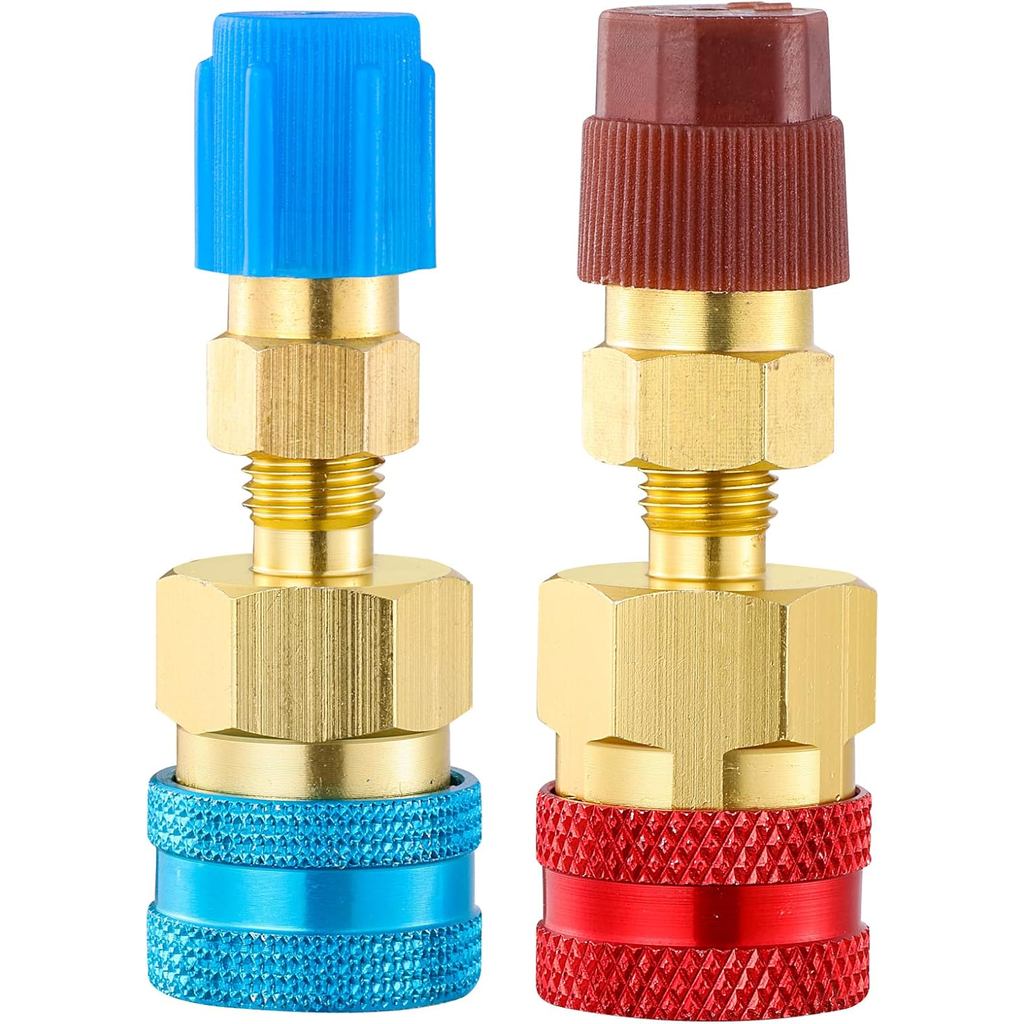 R1234yf Quick Couplers Kit, R1234YF to R134A Quick Coupler Adapter, High/Low Side Quick Coupler R123