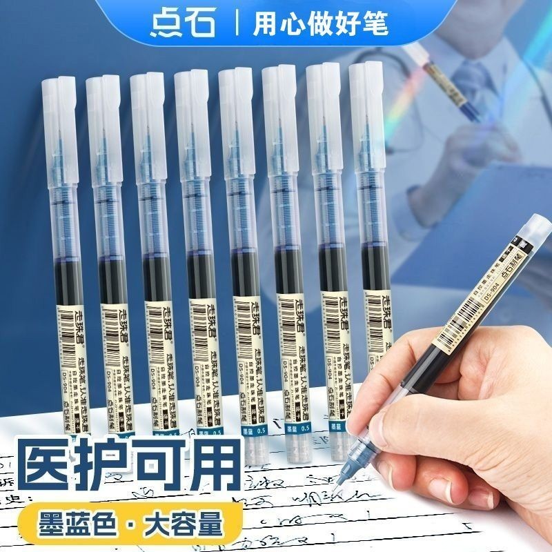 Dot Stone Blue Black Straight Liquid Roll-On Pen Medical Nurse Available Dark Blue Gel Pen Doctor Pr