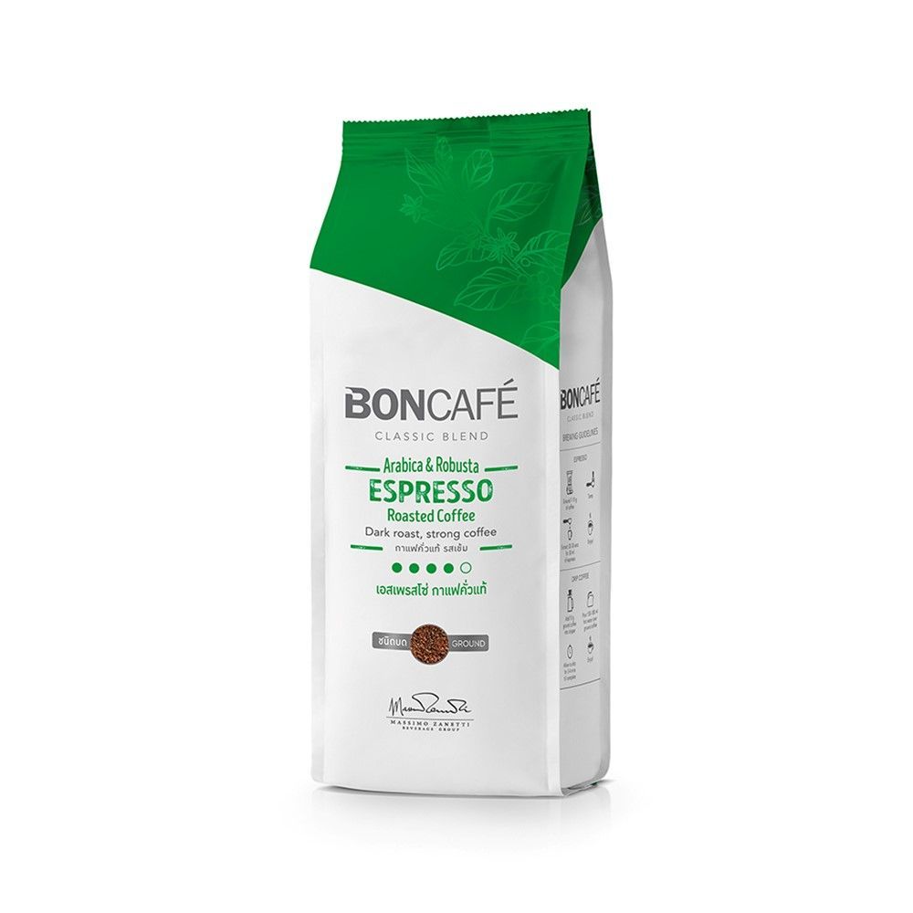 [สินค้าส่งด่วน] บอนกาแฟ กาแฟคั่วชนิดบด เอสเพรสโซ 250ก. BONCAFE ESPRESSO COFFEE GROUND 250G.