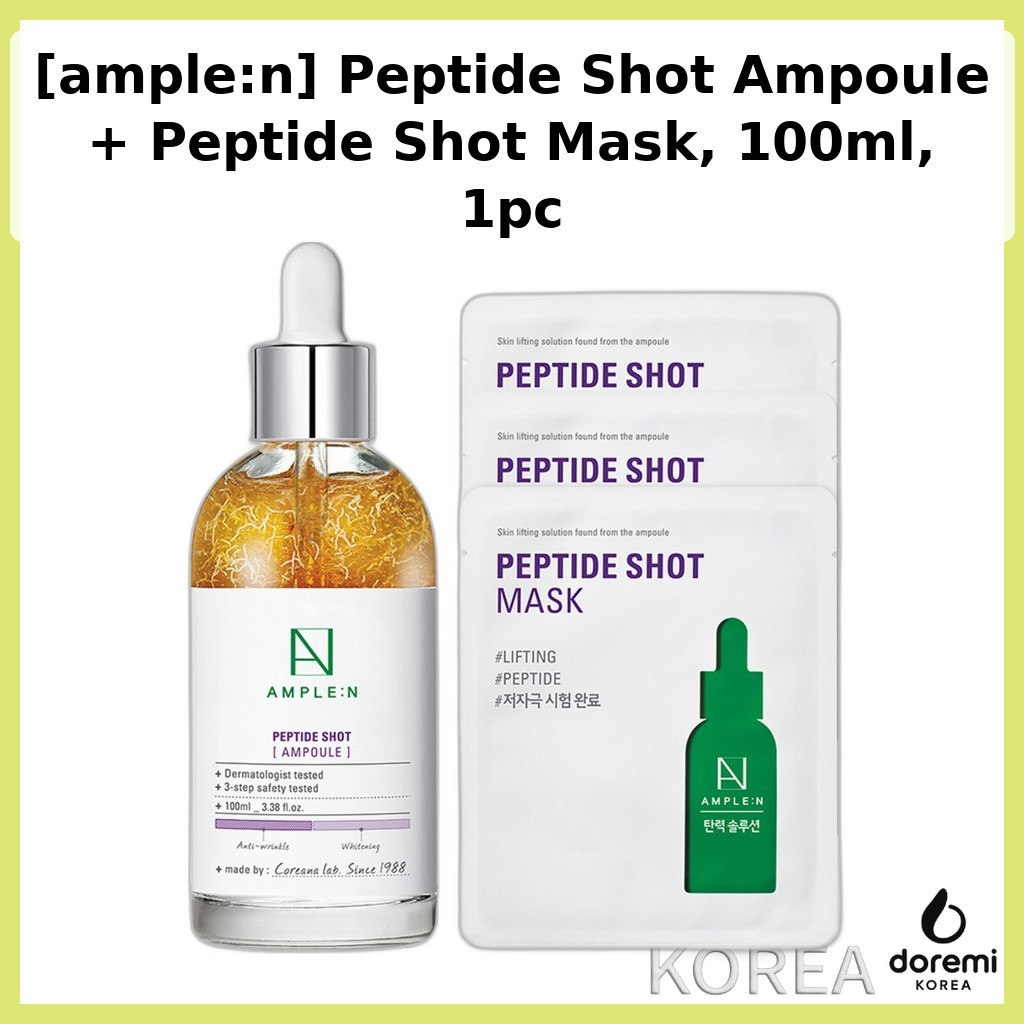 [ample:n] Peptide Shot Ampoule + Peptide Shot Mask, 100ml, 1 ชิ้น / Korean Peptide Ampoule โดย dorem