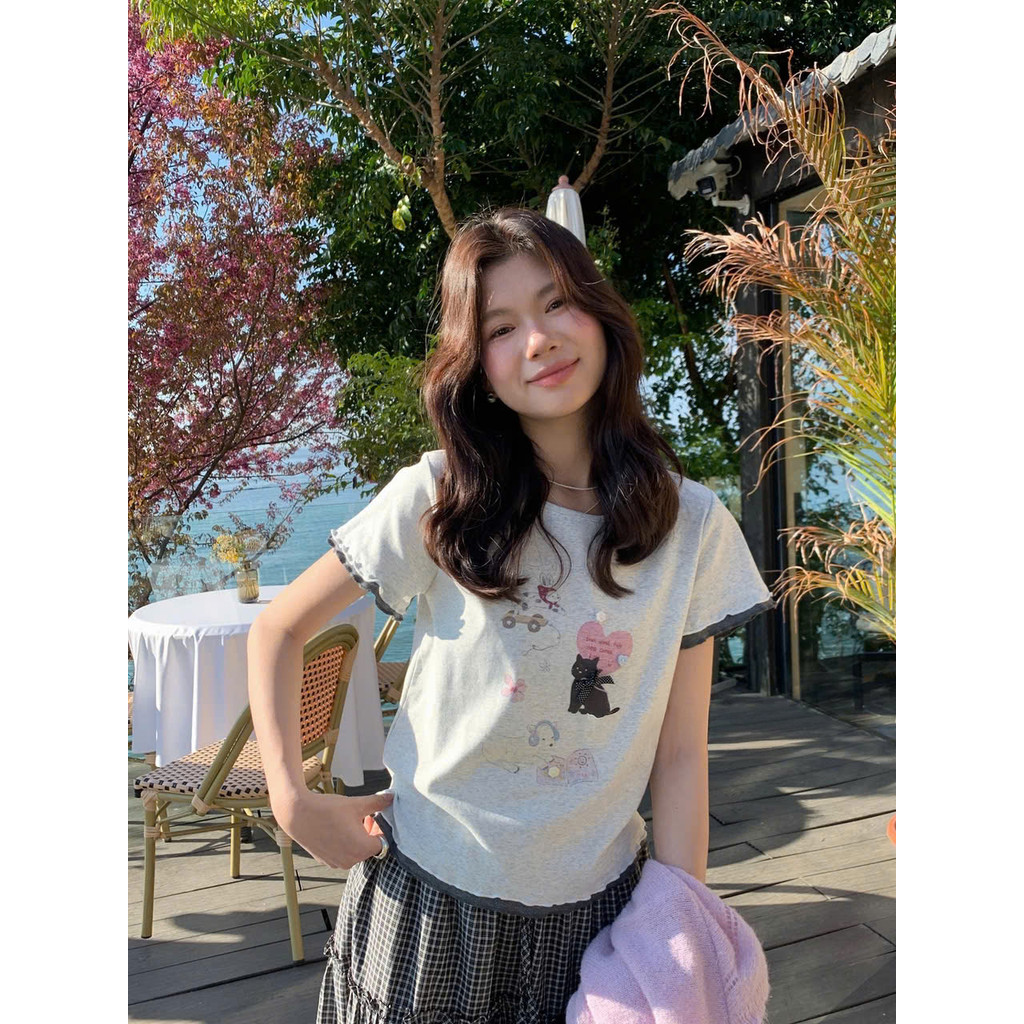 เสื้อยืดผู้หญิงพื้นฐาน 8377 maomao