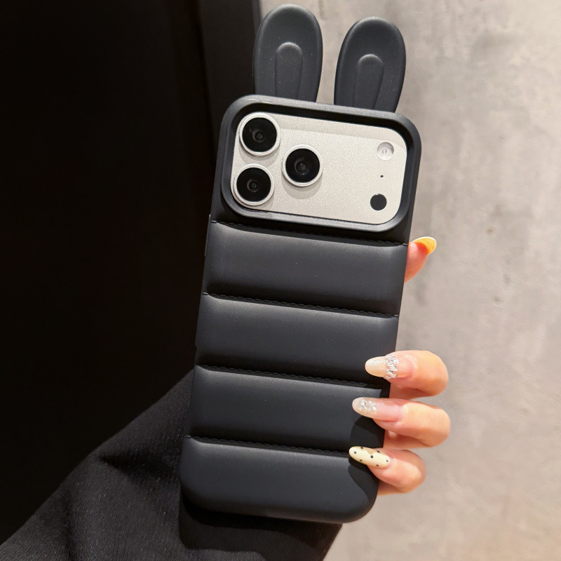 สีทึบเรียบง่าย 3D กระต่ายหู TPU เคสโทรศัพท์สําหรับ iPhone 17 16 15 14 13 Pro Max ปลอก Anti fall ฝาครอบป้องกัน ราคา ถูกที่สุด ดีลบีเคเค แกลเลอรีภาพที่ 9