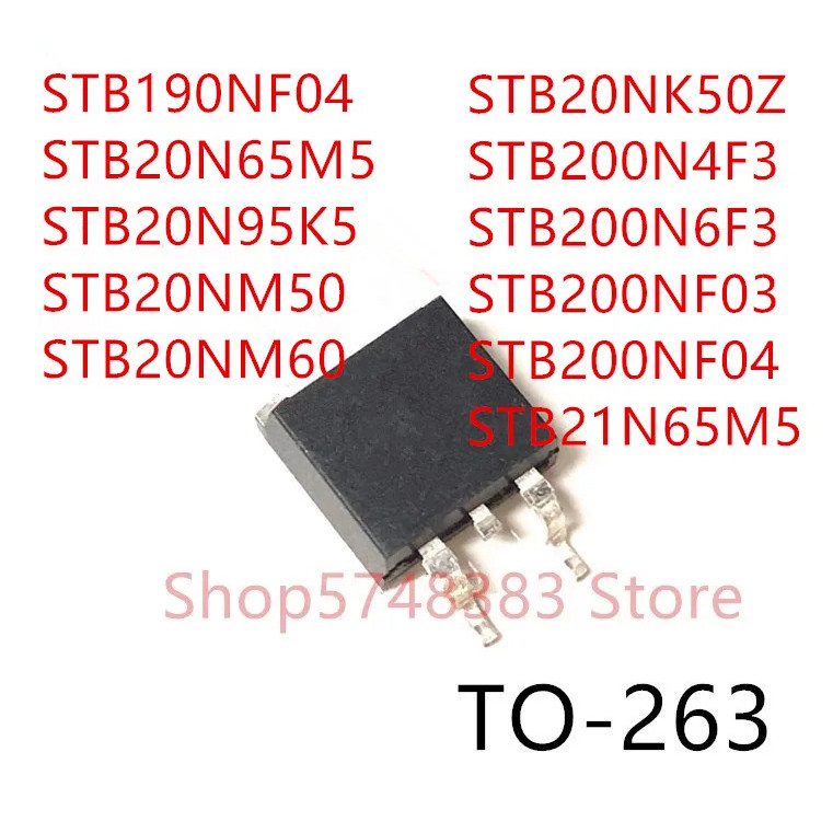 5PCS STB190NF04 STB20N65M5 STB20N95K5 STB20NM50 STB20NM60 STB20NK50Z STB200N4F3 STB200N6F3 STB5 STB2