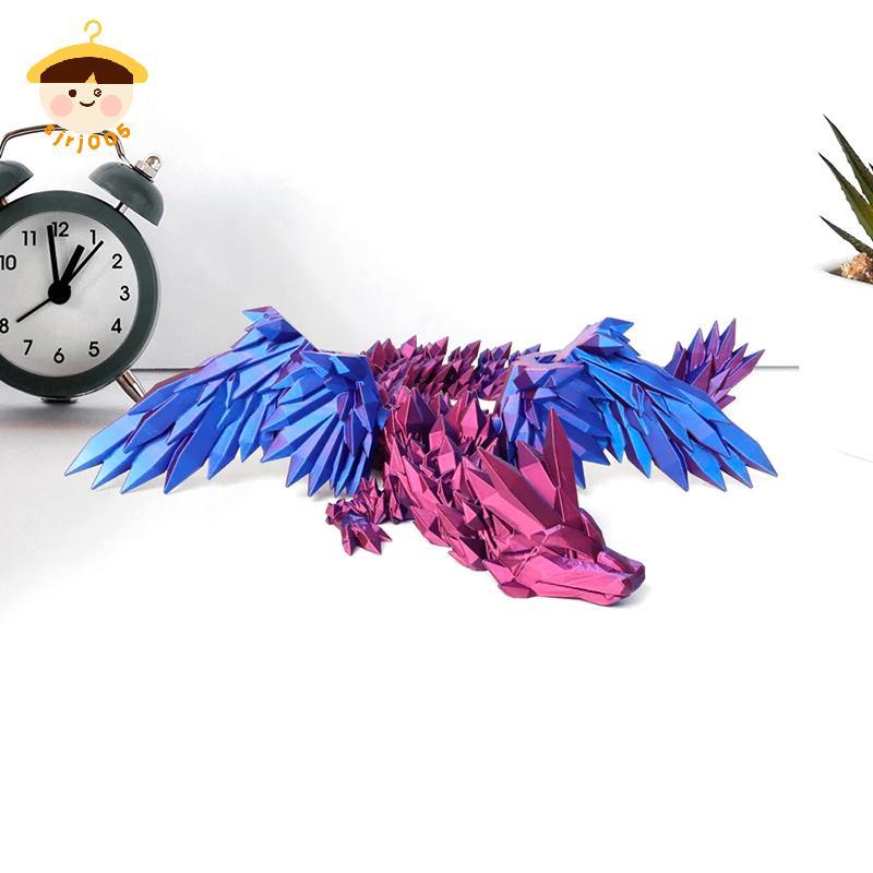 〔8C05〕 3D พิมพ์ Flying Dragon Articulated Dragon Western สไตล์ Joint Movable Dragon รุ่น Home Deskto
