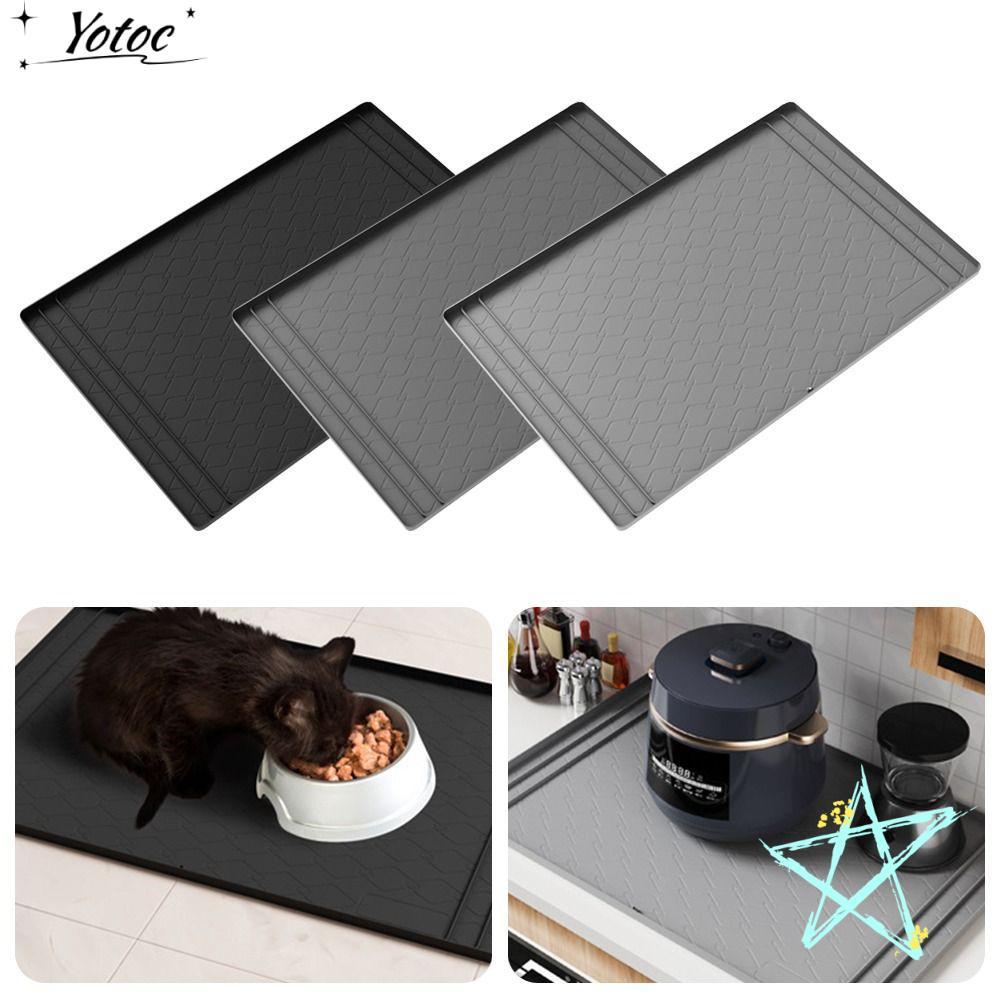 YOTOC ตู้ Liner, กันน้ํา 34" x 22" Under Sink Mat, ซิลิโคนมัลติฟังก์ชั่นทําความสะอาดง่ายถาดอ่างล้างจานสําหรับห้องครัวห้องน้ํา