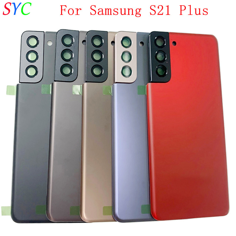 ฝาครอบแบตเตอรี่ด้านหลังประตูสําหรับ Samsung S21 Plus S21 + 5G G996 ฝาหลังพร้อมเลนส์กล้องโลโก้อะไหล่ซ่อม