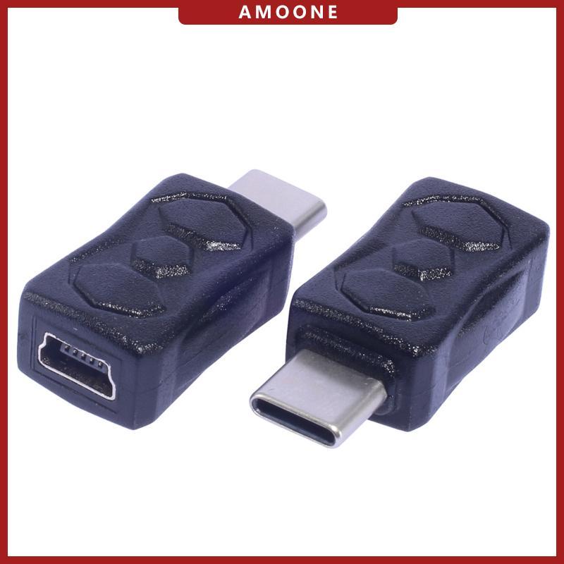 AMOONE อะแดปเตอร์แปลง Mini USB Female to Type C Male รองรับการถ่ายโอนข้อมูล 480Mbps