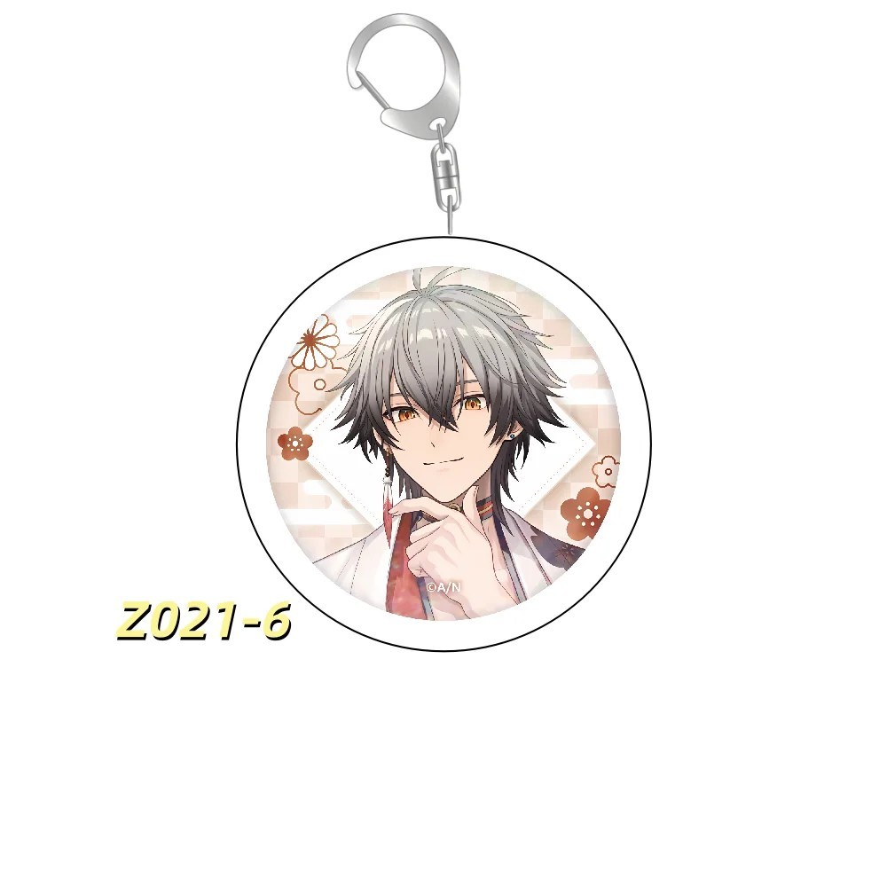 Fuwa Minato Nijisanji Mica พวงกุญแจทรงกลม - พวงกุญแจอนิเมะ VTubr สําหรับตกแต่งกระเป๋าเป้สะพายหลังและ