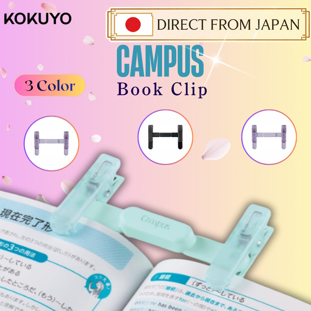 KOKUYO Campus Portable Book Clip Purple for Notebook Planner Reading Made in Japan