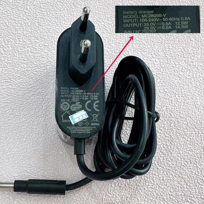 MC2805A-V 0.5A 25V EU Charger สําหรับ Midea สูญญากาศ V5 P5s P6 500ma