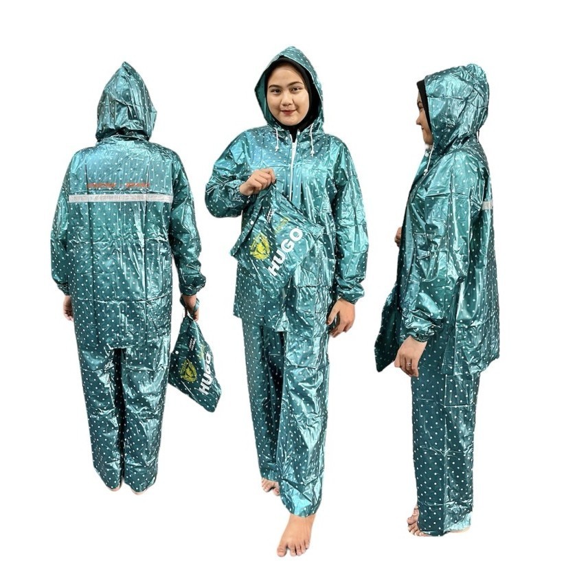 WHOLESALE Spartan Hugo JC-301 Polka Dot เสื้อกันฝนเสื้อกางเกงชุด 0.18 มม.หนา PVC ยืดหยุ่นกันน้ําทุกข