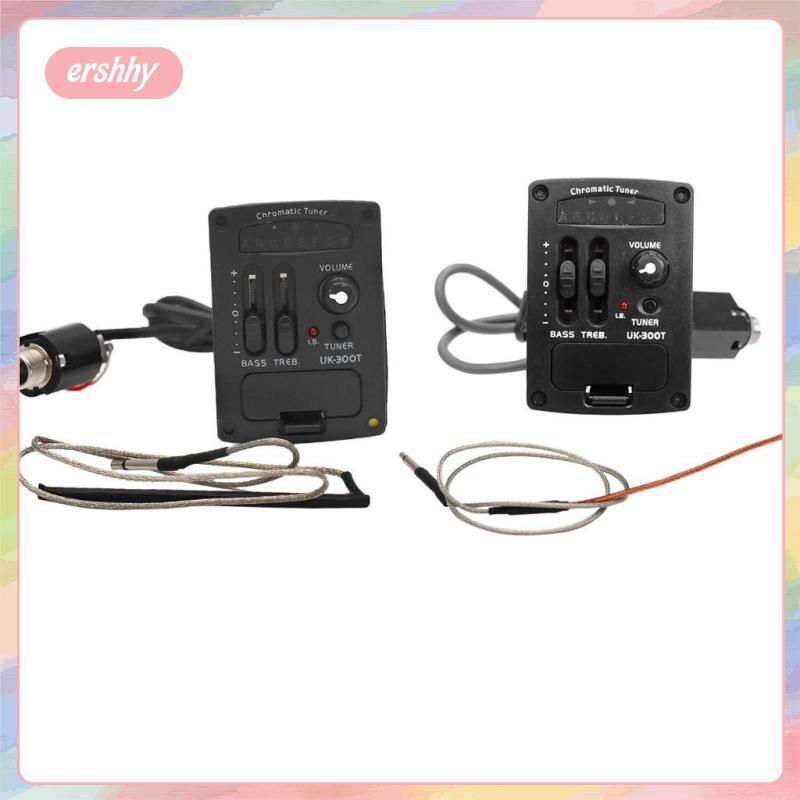 [ershy] UK-300T 2 Band EQ Piezo Pickup, Ukulele Chromatic Tuner สําหรับกีตาร์ Ukulele