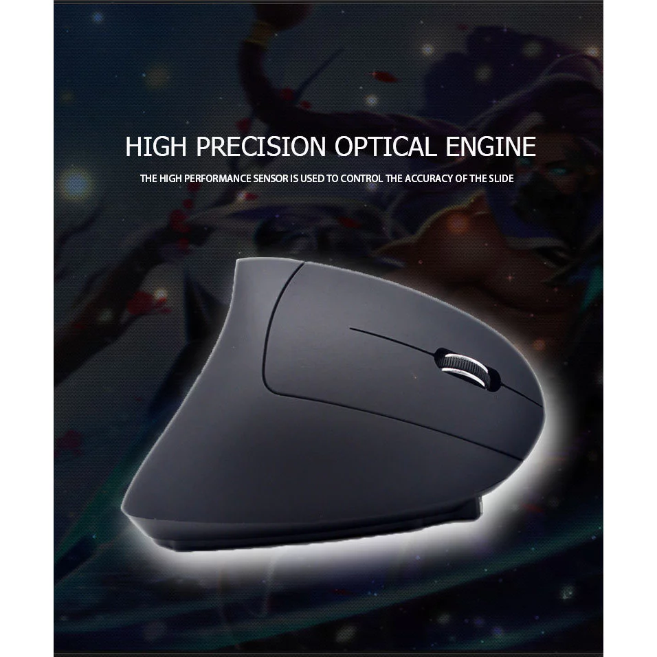 เมาส์แนวตั้งไร้สาย Ergonomic สองโหมด USB สำหรับโน้ตบุ๊ก thumbnail 9