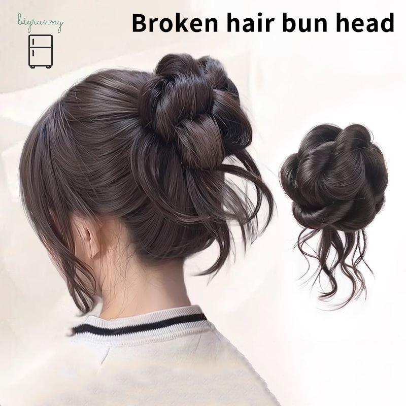 คลิปผมสังเคราะห์ Bun Chignon Messy สำหรับหางม้าและทรงปุย Curly พร้อมเส้นผมเสริม เหมาะสำหรับผู้หญิง