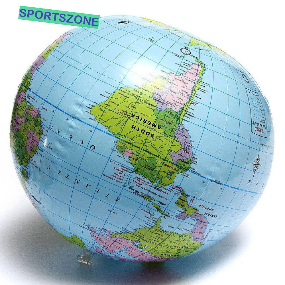 SPORTSZONE Globe English Earth Blow Up ภูมิศาสตร์บอลลูน Ball PVC 16 นิ้ว 40 ซม. แผนที่โลก