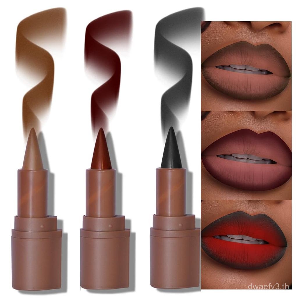 3 ชิ้น 2-in-1 Gradient Lip Liner และลิปสติก Lip Combo Set - Coffee Bean & Mulberry & Dark Colours Ac