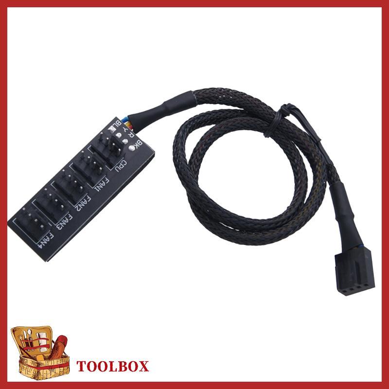 PWM Fan Adapter 5 Way Splitter for 4Pin Computer Motherboards Fan Controller