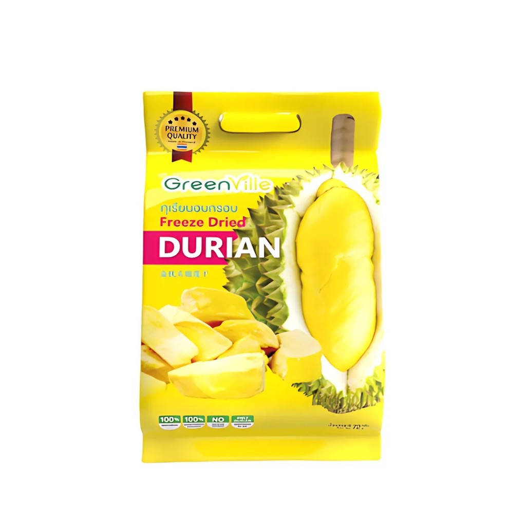 กรีนวิลล์ ทุเรียนหมอนทองอบกรอบ(Freeze-Dried Monthong Durian 72g.)