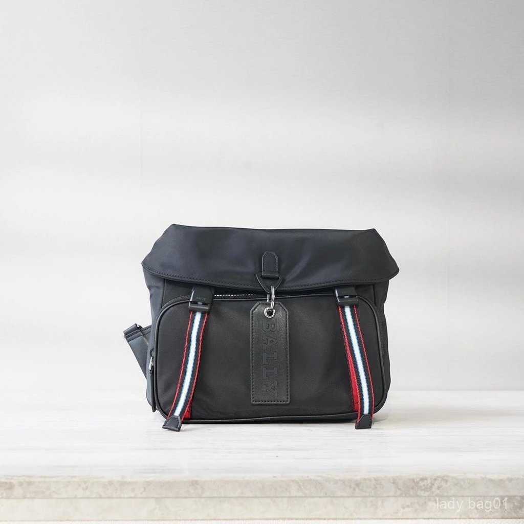 Bally Bally Bally Mens Fabric Shoulder Messenger Bag Catch Small Series Mens Fashion Casual Shoulder