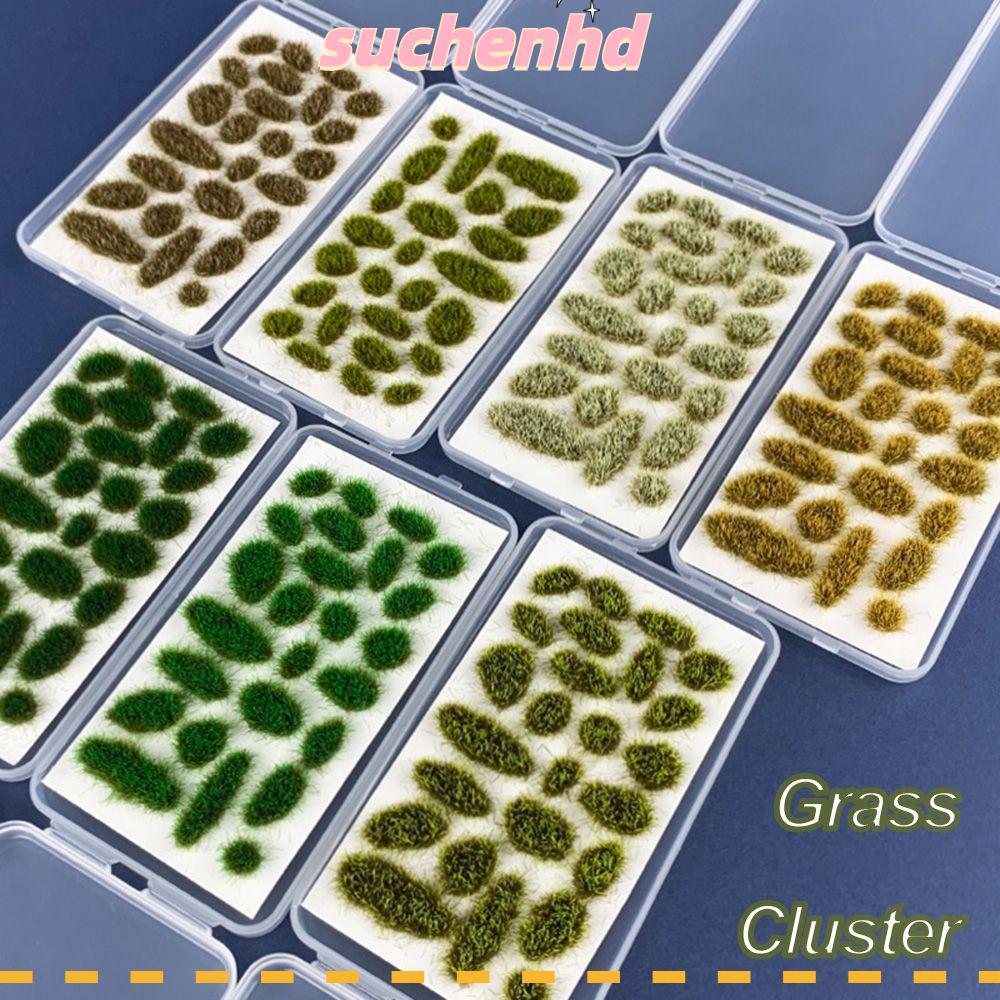 SUCHENHD หญ้าไม่สม่ําเสมอ Tufts วัสดุการสร้างแบบจําลองทิวทัศน์รุ่นพืชขนาดเล็กจําลอง Wargame ทิวทัศน์
