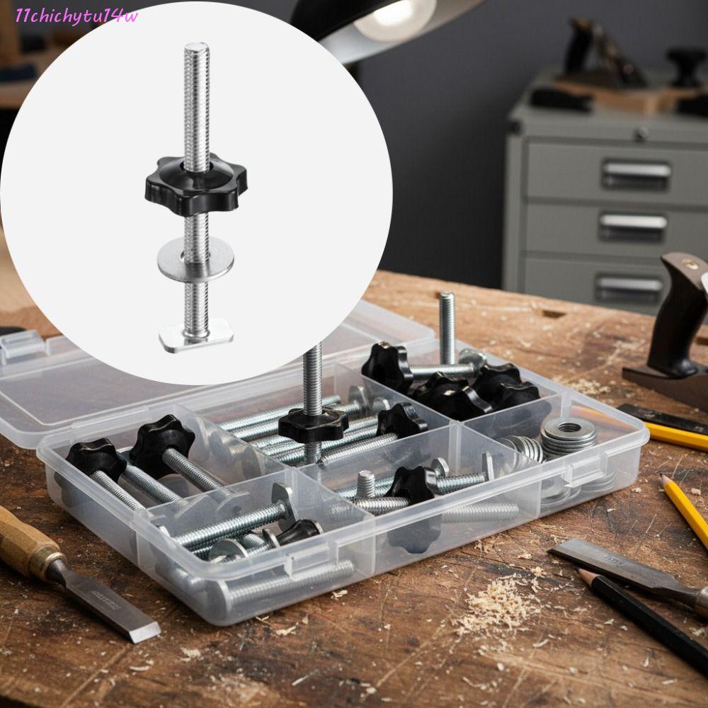 CHICHYTU14W T-Slot Slider, Heavy Duty Plum Star Knob Miter T-Track Jig, Jig T-Track สกรู M8x100 มม.ส