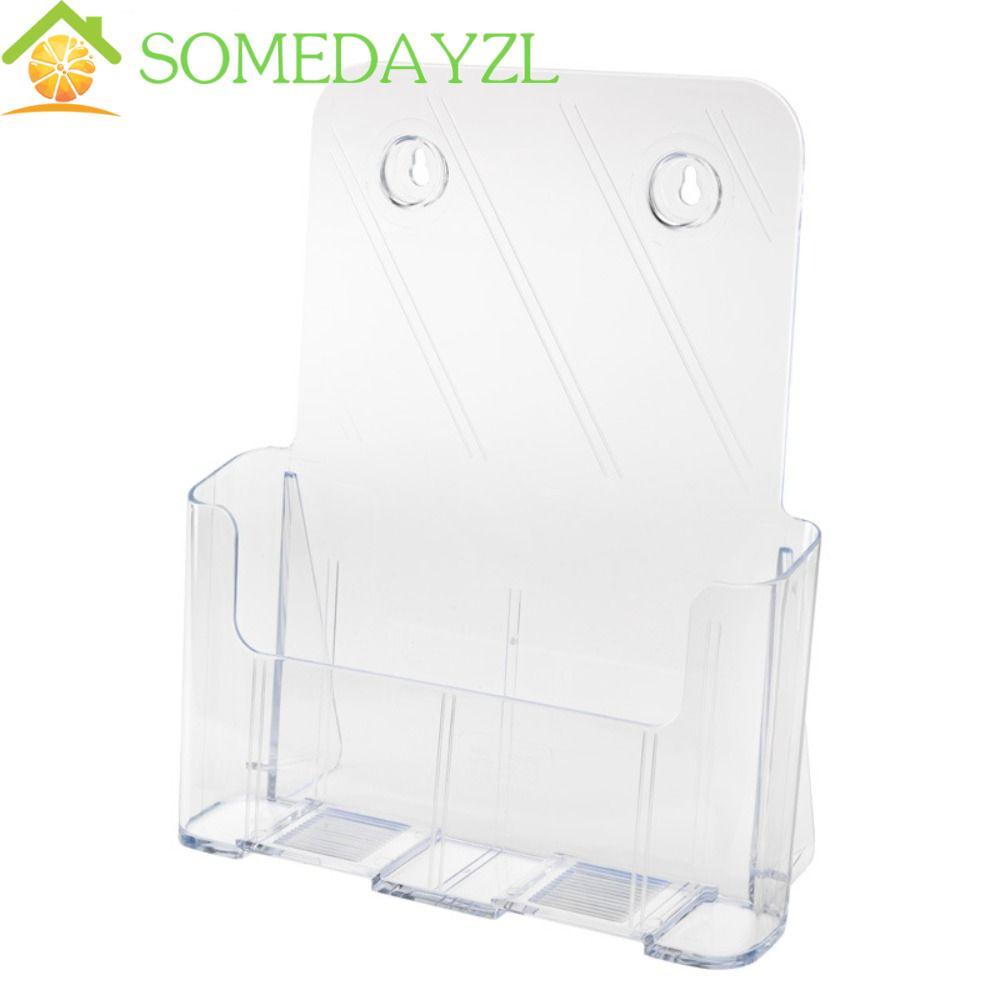 SOMEDAYZL ที่วางโบรชัวร์, ชั้นวางนิตยสารฟิลลิ่งใสพลาสติก, มัลติฟังก์ชั่นสไตล์โมเดิร์นเอียงกลับลื่น F