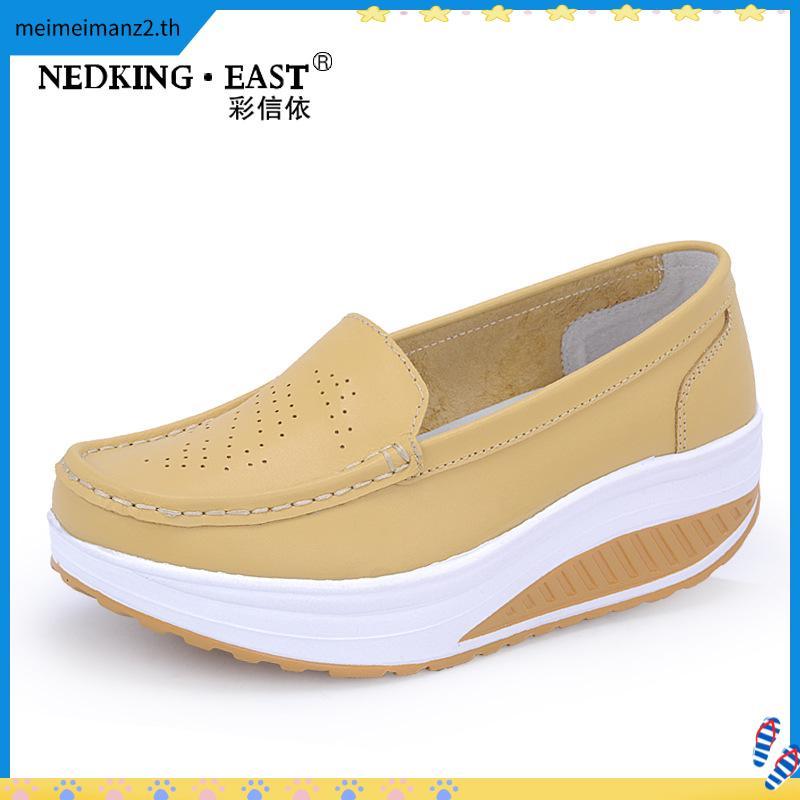 Women's Shoes White Nurse Shoes Swing Work Single Shoes Lady's Heel Platform Shoes