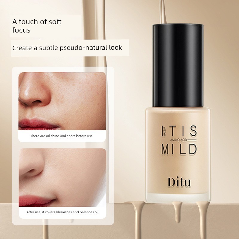 รองพื้น ครีมรองพื้น Ditu Ditu Amino Acid Transparent Thin Makeup Liquid Foundation คอนซีลเลอร์บํารุง