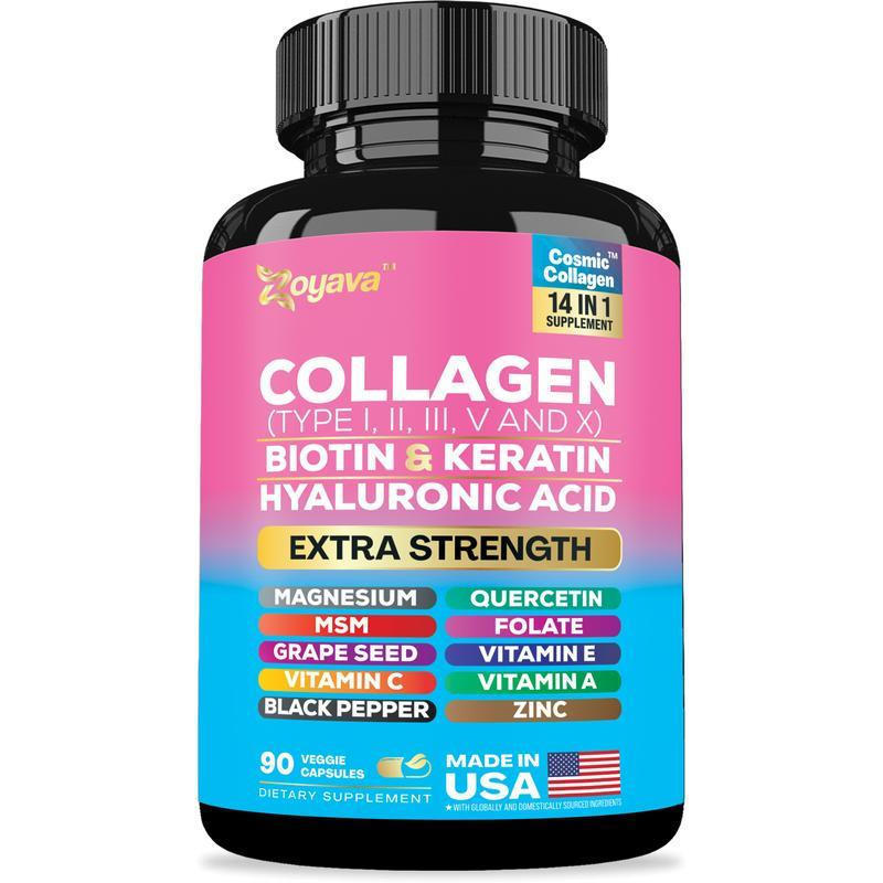 Zoyava Collagen-I, II, III, V Type และ X Type- ประกอบด้วย Biotin, Keratin, Hyaluronic Acid และความเข