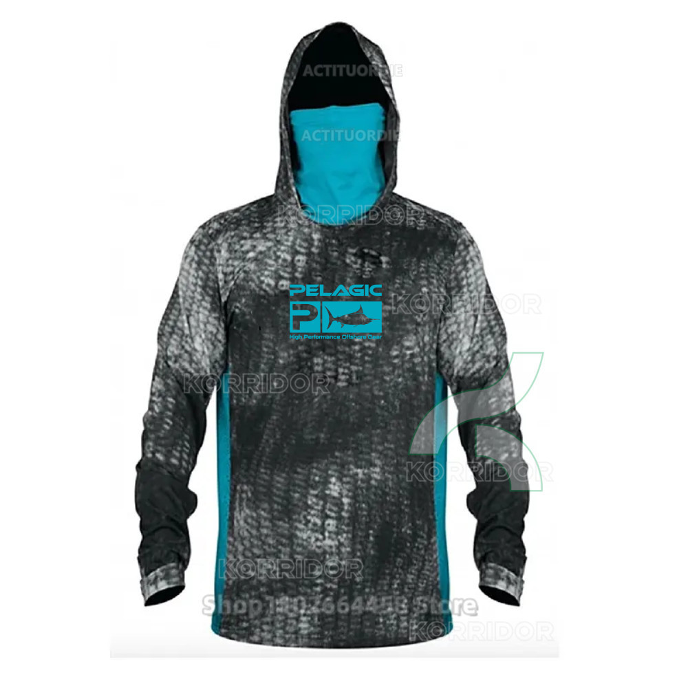 เสื้อตกปลาPelagic แขนยาว มีฮู้ด แห้งไว.UPF 50+