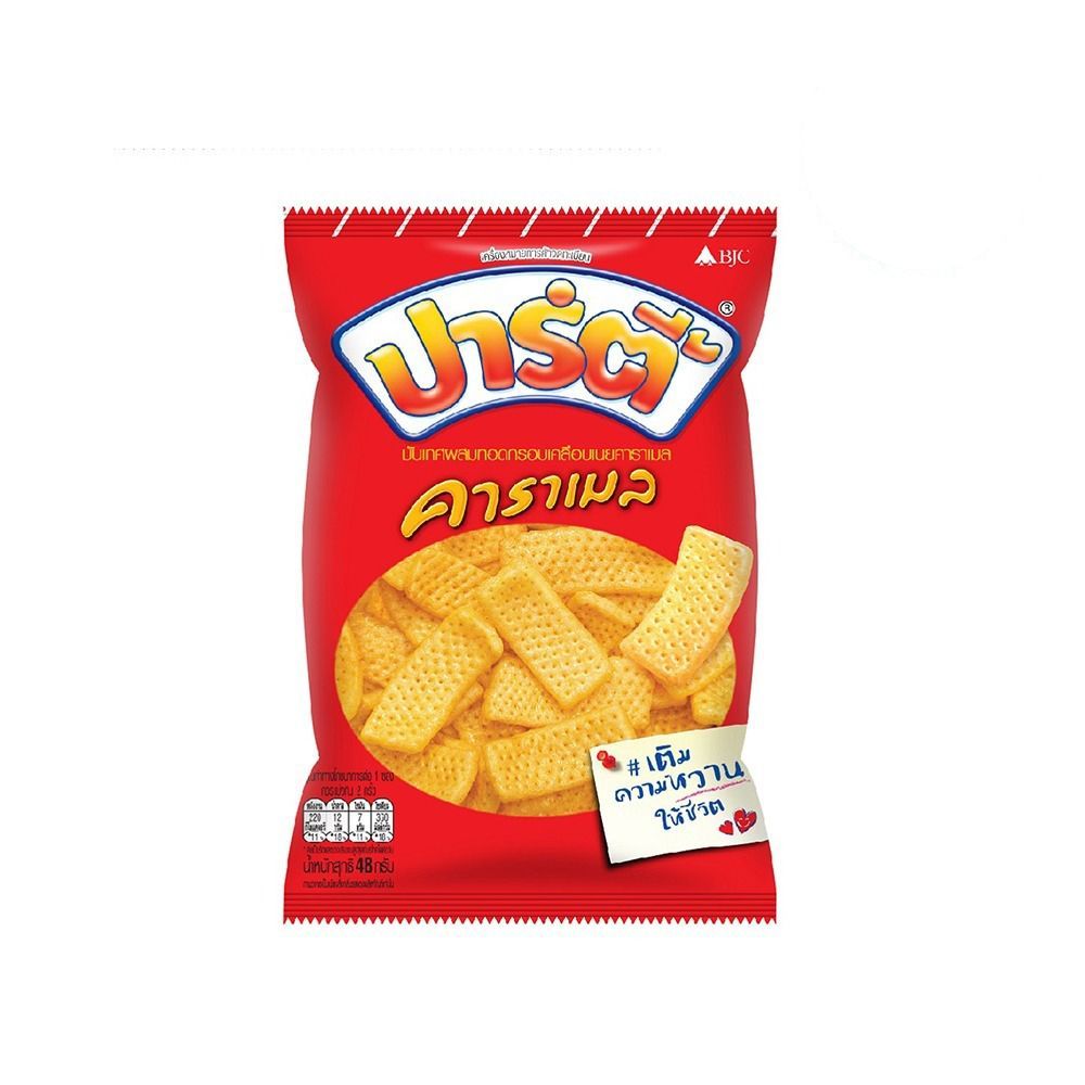 [สินค้าส่งด่วน] ปาร์ตี้มันเทศเคลือบคาราเมล 48 กรัม PARTY YAM CHIPS CARAMEL 48 G.