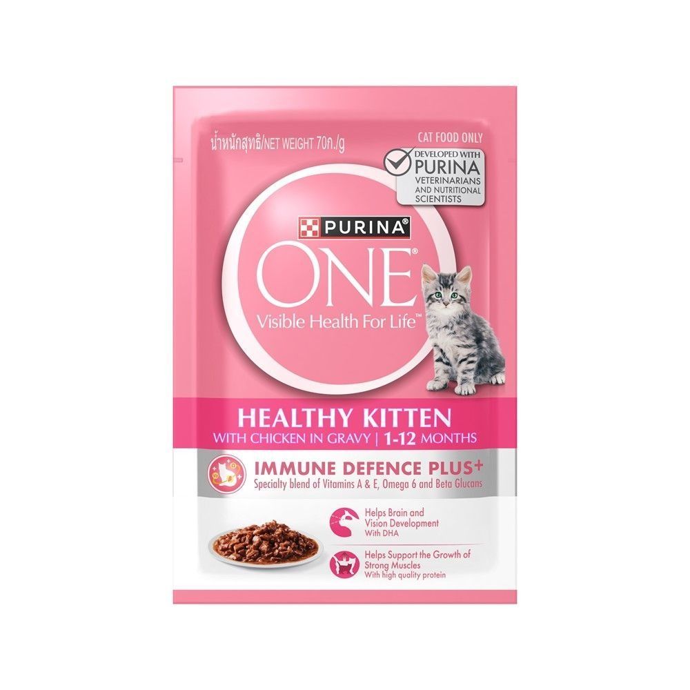 [สินค้าส่งด่วน] เพียวริน่าวัน ชนิดเปียก ลูกแมว ไก่ 70ก. PURINA ONE KITTEN CHICKEN POUCH 70G