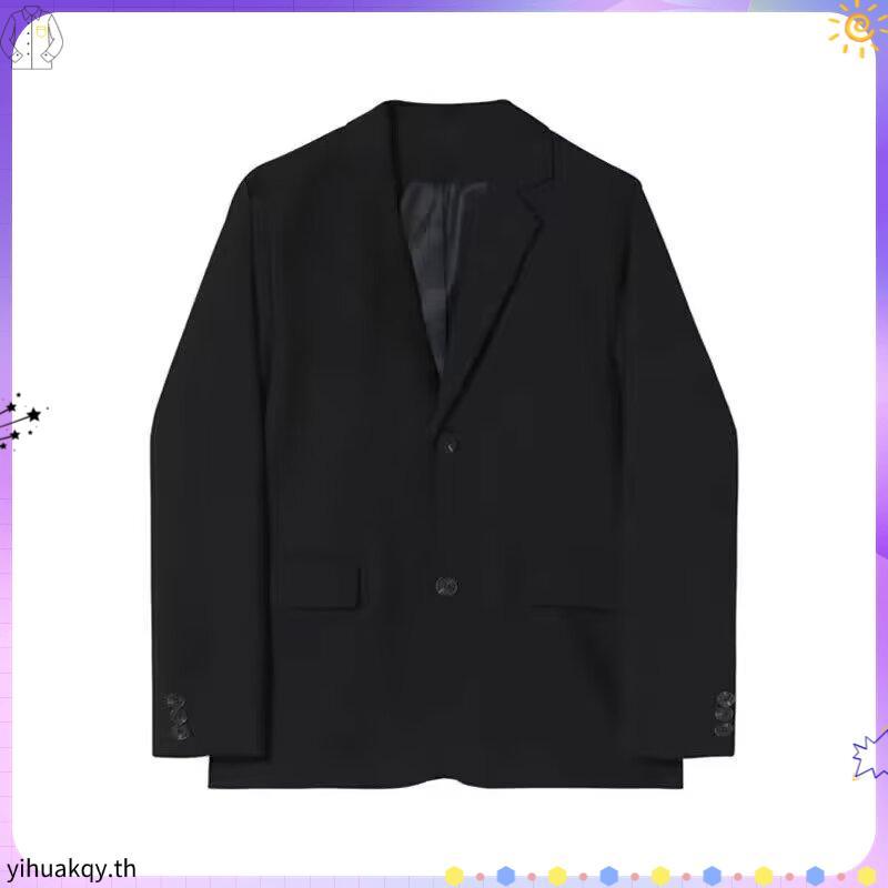 S-5xl เกาหลี Basic Blazer ผู้ชายสีดําลําลองหลวมธุรกิจ Plus ขนาดเสื้อสูท