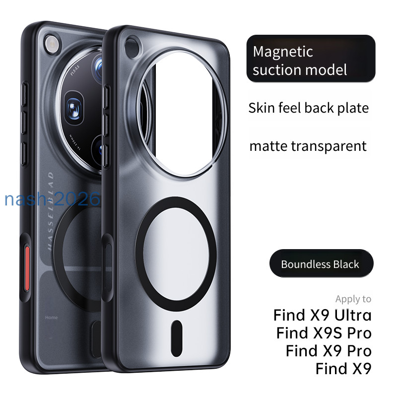 ปลอกสําหรับOppo Find X9 Ultra X9Ultra FindX9 Ultra X9 Pro X9s Proการปรับแต่งเคสโทรศัพท์กันกระแทกผิวFrostedโปร่งใสพนักพิงดูดแม่เหล็กปกหลัง