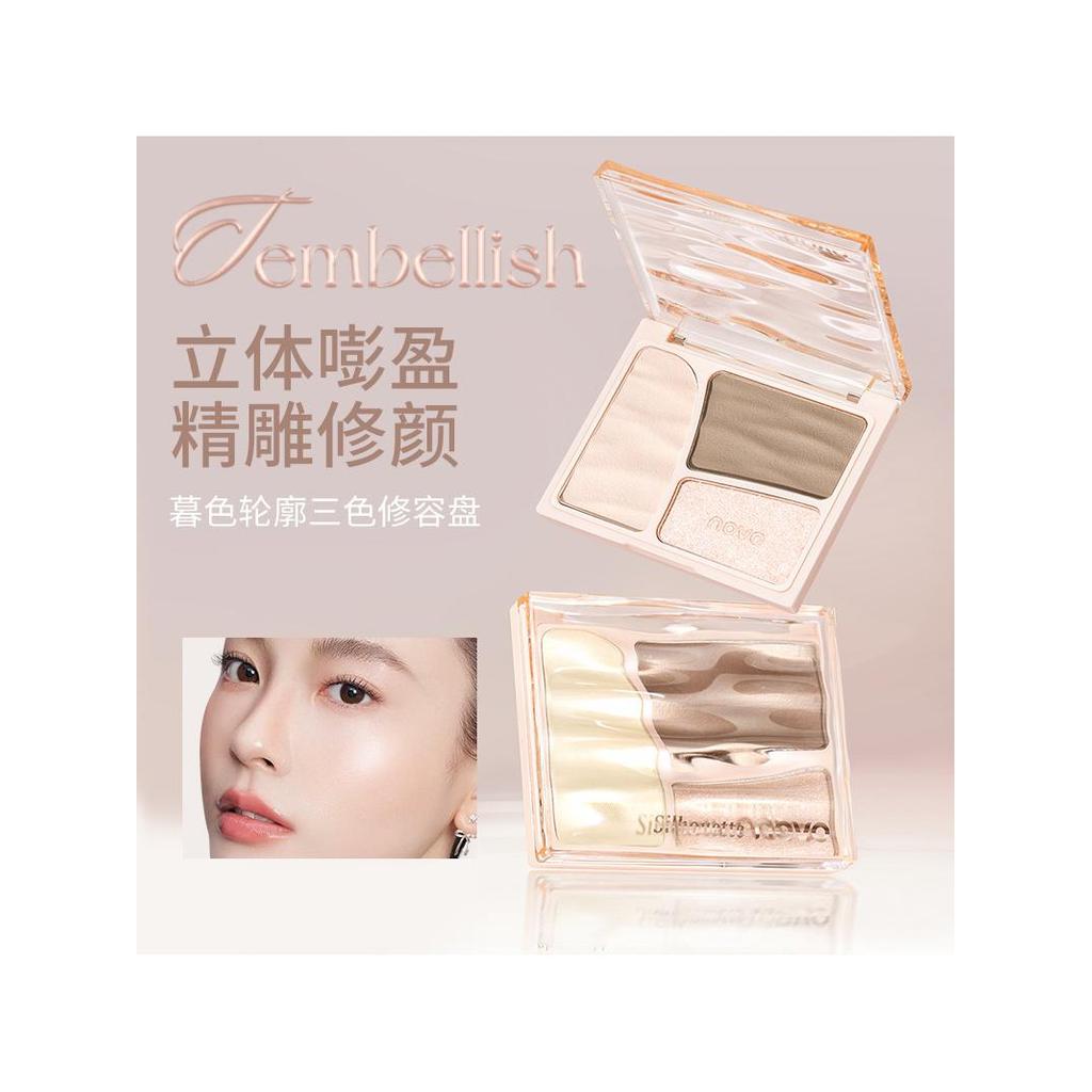 คอนทัวร์ คอนทัวร์หน้า NOVO Twilight Contour Tricolor Contouring Palette ไฮไลท์คอนทัวร์แบบบูรณาการ Br