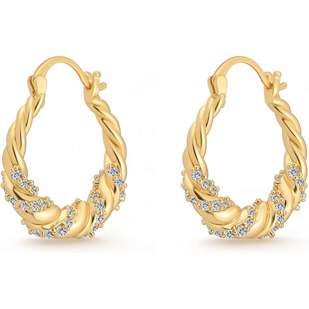 Milan Chiva 14K Gold อะคริลิคสี่เหลี่ยมผืนผ้าต่างหูใสสําหรับผู้หญิง,ชุบ Chunky ต่างหูเรขาคณิต Minima