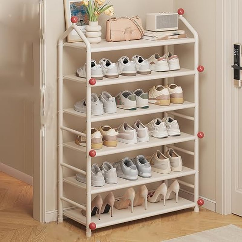 Sturdy and Durable Shoe Shelves,Storage Organizer Metal Shoe Shelf for Entryway,Garage,Corridor,Whit