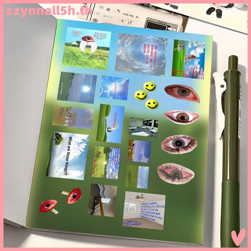 Zzynnall5h 8/16 แผ่น DIY ตกแต่ง Y2k Gen Z ความทรงจําอิเล็กทรอนิกส์สไตล์ Retro Dreamcore Collages Jou