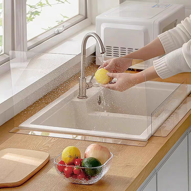 SpotKitchen water deflector อ่างล้างจาน Baffle อ่างล้างจานเคาน์เตอร์ Splash Baffle โปร่งใส Baffle Sp