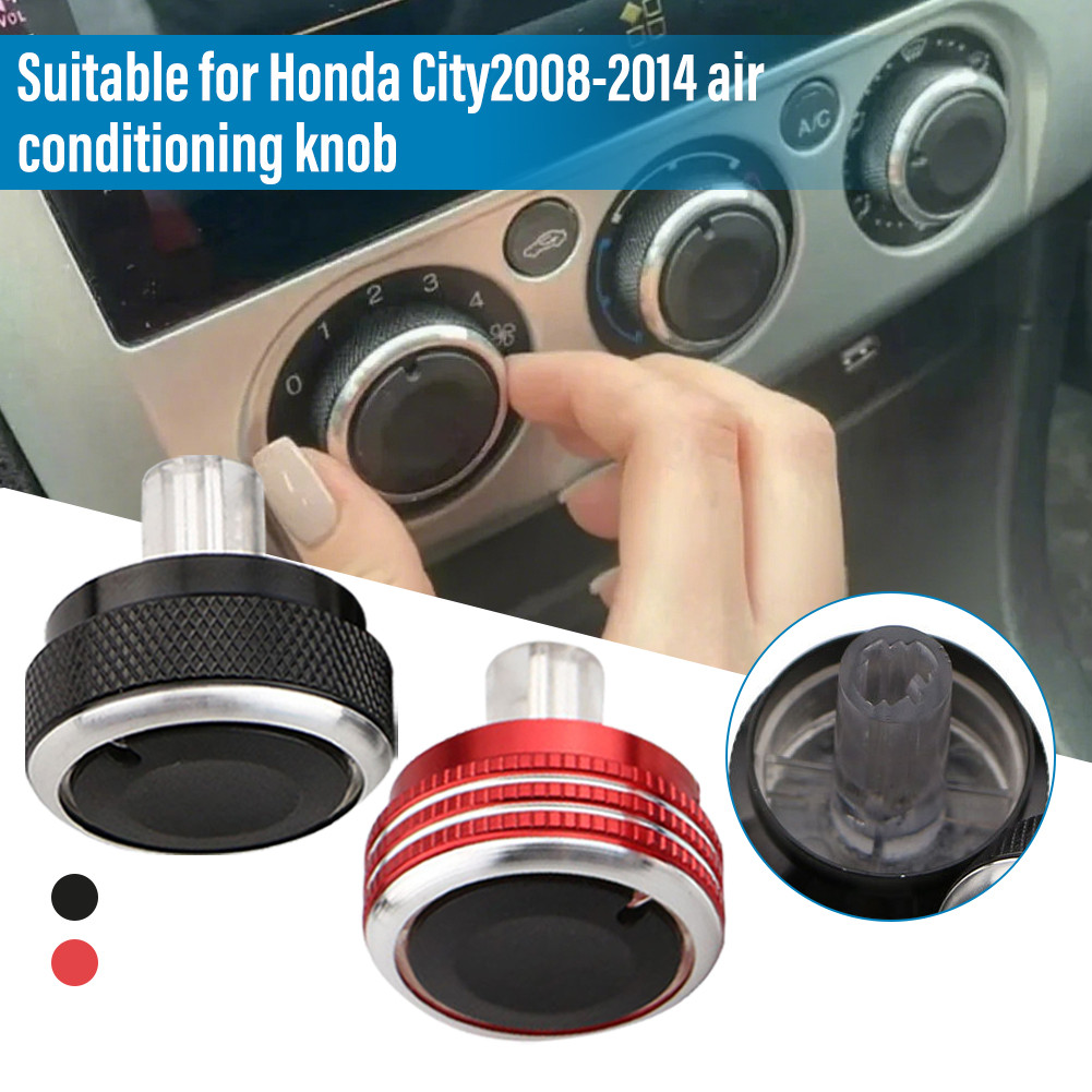 3ชิ้น ลูกบิดควบคุมความร้อน เครื่องปรับอากาศรถยนต์ สําหรับ Honda City 2008-2014 อลูมิเนียมอัลลอย ติดตั้งง่าย