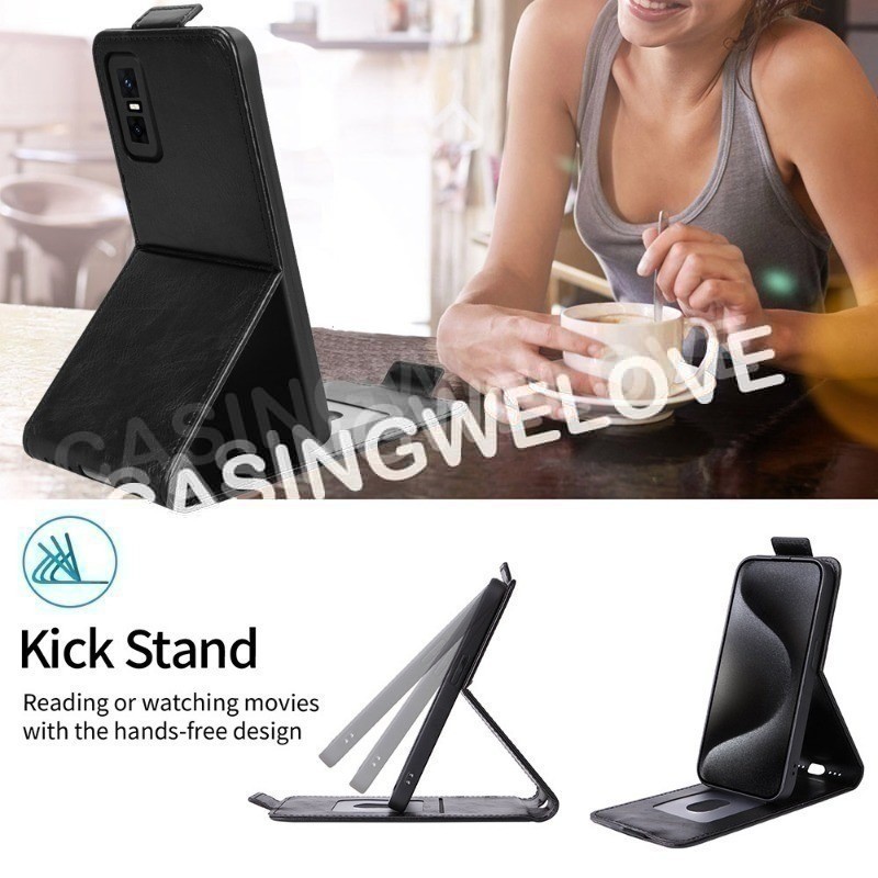 ปลอกสําหรับ Honor 600 Pro Lite 5G 4G 2026 Flip Vertical Case Flip Up และ Down Leather Phone Case Car