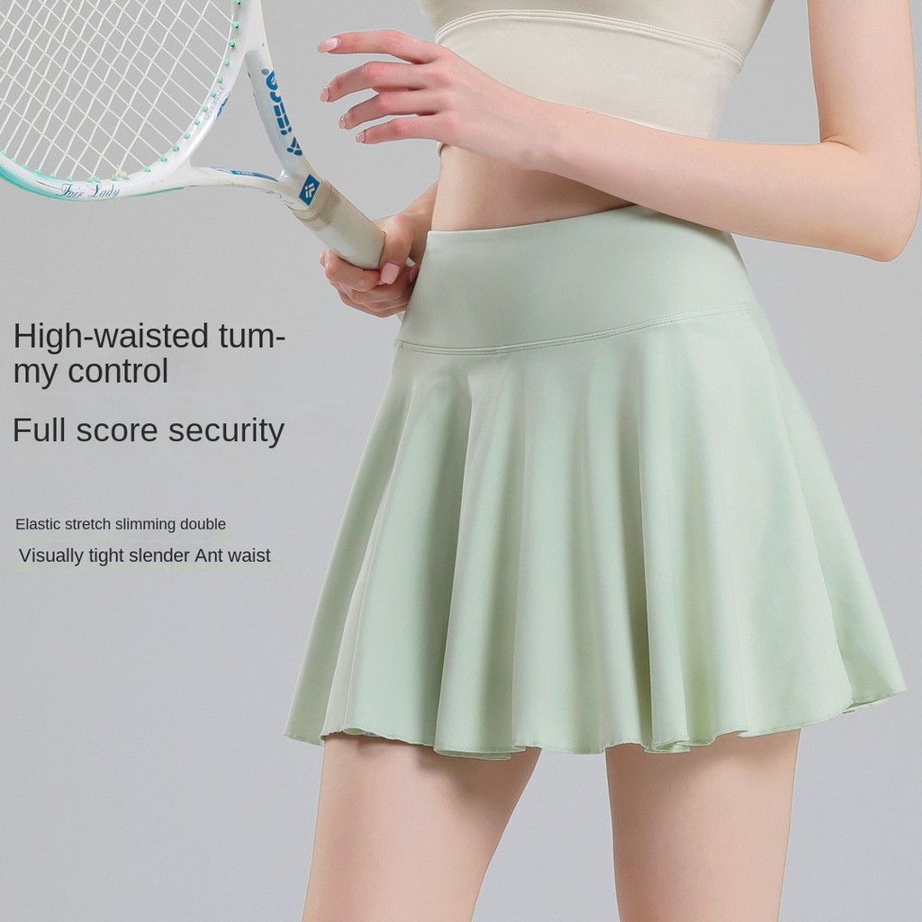 Tennis Skirt Women's Yoga White Badminton Pleated Skirt Workout Shorts Running Quick-Drying Anti-Exp