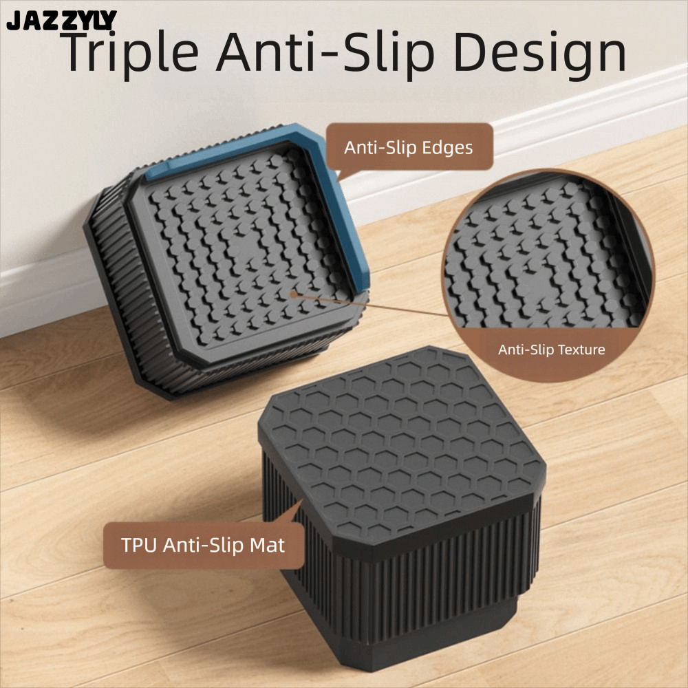 จัดส่งรวดเร็วJAZZYLY เฟอร์นิเจอร์แผ่นเท้า,รอบ Heavy-Duty เตียงยก Risers, Professional Square ลื่นปรับเตียงยกตู้เย็น