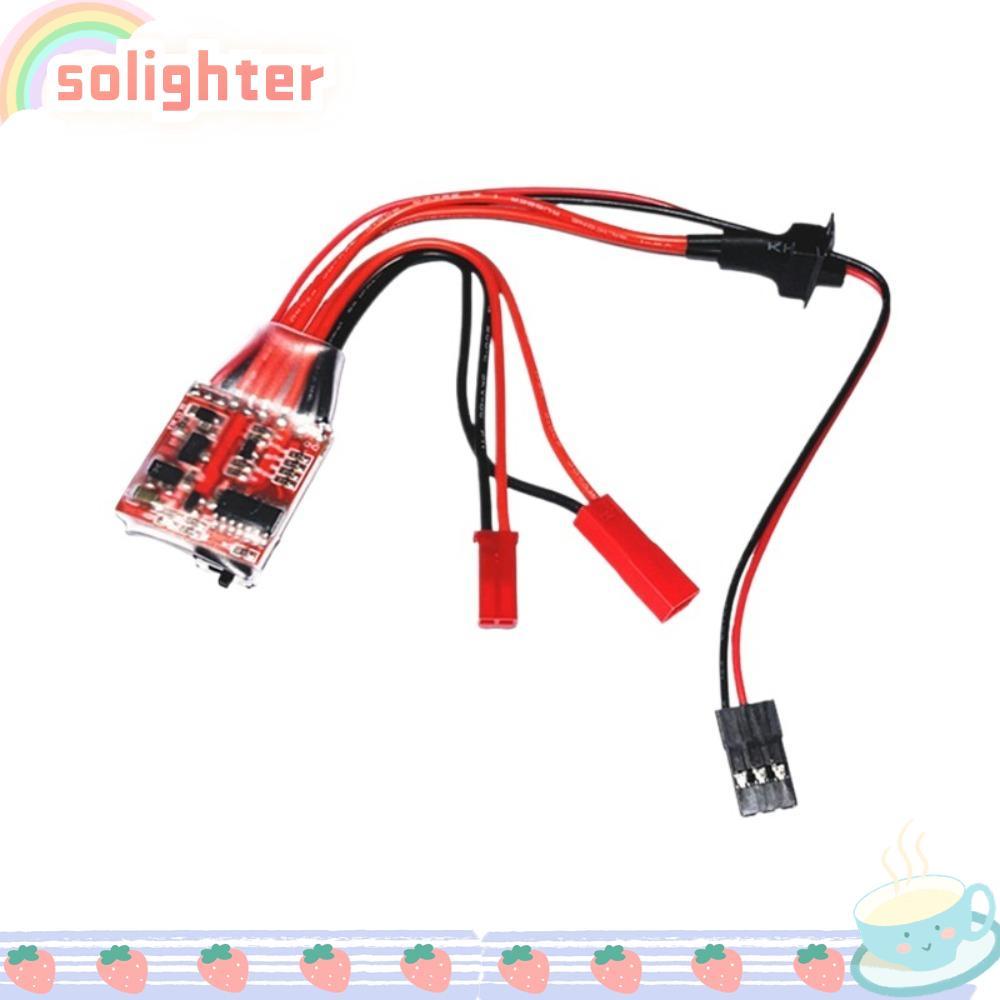 SOLIGHTER Micro ESC, 1/16 1/18 1/24 2S 4 ~ 8v Brushed ESC, Bi-directional 30A พร้อมเบรคควบคุมความเร็