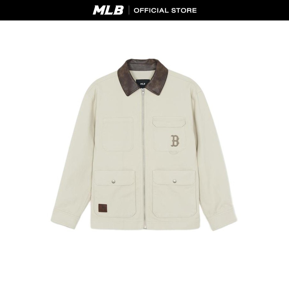 MLB เสื้อจัมเปอร์  ยูนิเซ็กซ์ Basic Washing Mid Work Jacket(Single) รุ่น 3AJPB0661 43SAL สีแซนด์ (สี
